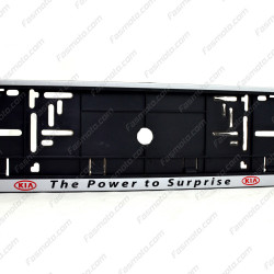 KIA The Power to Surprise Single Row 530mm Vehicle Registration License Plate Frame (Silver)