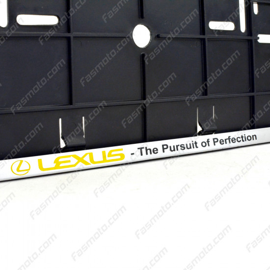 Lexus The Pursuit of Perfection Double Row 335mm Vehicle Registration License Plate Frame (Silver)