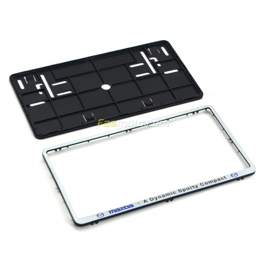 Mazda A Dynamic Sporty Compact Double Row 335mm Vehicle Registration License Plate Frame (Silver) Mazda A Dynamic Sporty Compact Double Row 335mm Vehicle Registration License Plate Frame (Silver)