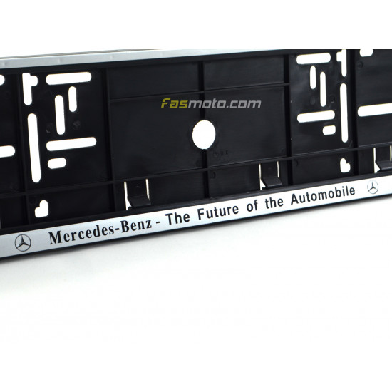 Mercedes Benz The Future of the Automobile Single Row 530mm Vehicle Registration License Plate Frame (Silver) Mercedes Benz The Future of the Automobile Single Row 530mm Vehicle Registration License Plate Frame (Silver)