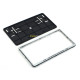 The Original Super Mini Double Row 335mm Vehicle Registration License Plate Frame (Silver)