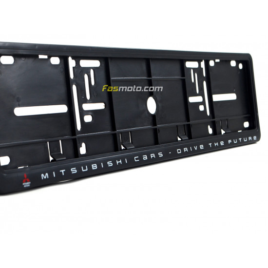 Mitsubishi Drive the Future Single Row 530mm Vehicle Registration License Plate Frame (Black)