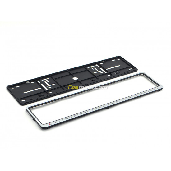 Mitsubishi Drive the Future Single Row 530mm Vehicle Registration License Plate Frame (Silver) Mitsubishi Drive the Future Single Row 530mm Vehicle Registration License Plate Frame (Silver)