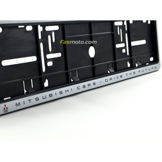 Mitsubishi Drive the Future Single Row 530mm Vehicle Registration License Plate Frame (Silver) Mitsubishi Drive the Future Single Row 530mm Vehicle Registration License Plate Frame (Silver)