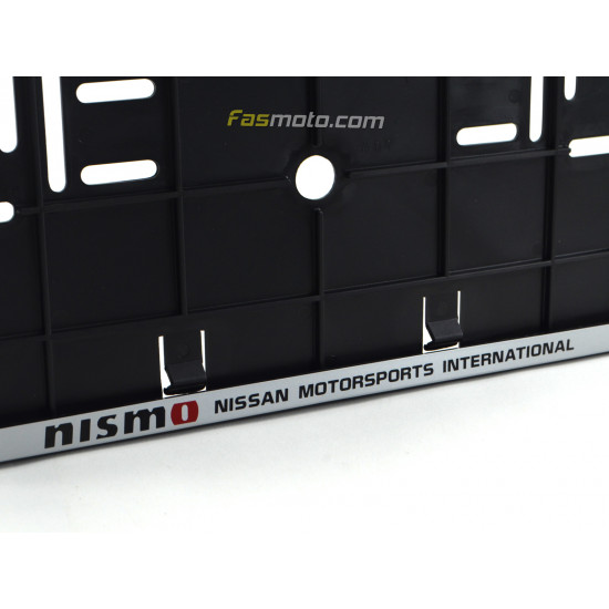 Nissan Motorsports International Double Row 335mm Vehicle Registration License Plate Frame (Silver)