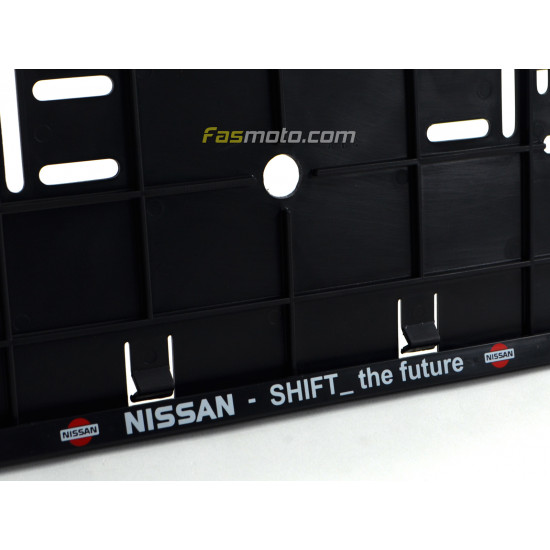 Nissan Shift the Future Double Row 335mm Vehicle Registration License Plate Frame (Black)