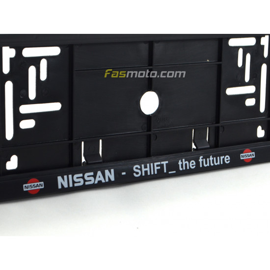 Nissan Shift the Future Single Row 530mm Vehicle Registration License Plate Frame (Black)