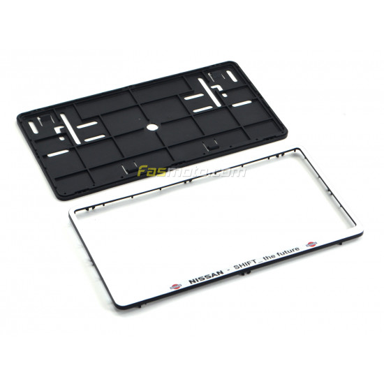 Nissan Shift the Future Double Row 335mm Vehicle Registration License Plate Frame (Silver) Nissan Shift the Future Double Row 335mm Vehicle Registration License Plate Frame (Silver)