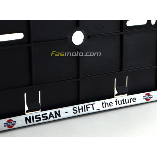 Nissan Shift the Future Double Row 335mm Vehicle Registration License Plate Frame (Silver) Nissan Shift the Future Double Row 335mm Vehicle Registration License Plate Frame (Silver)