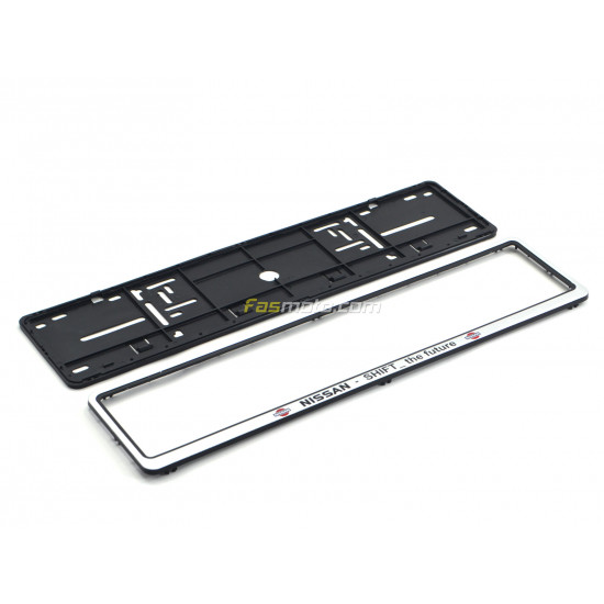 Nissan Shift the Future Single Row 530mm Vehicle Registration License Plate Frame (Silver) Nissan Shift the Future Single Row 530mm Vehicle Registration License Plate Frame (Silver)
