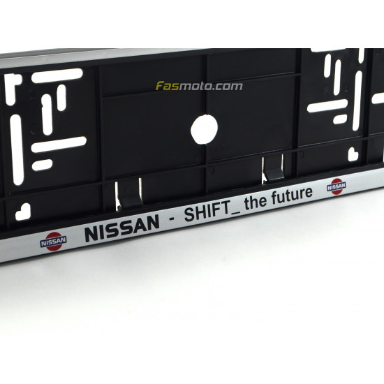 Nissan Shift the Future Single Row 530mm Vehicle Registration License Plate Frame (Silver) Nissan Shift the Future Single Row 530mm Vehicle Registration License Plate Frame (Silver)