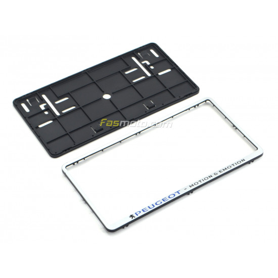 Peugeot Motion & Emotion Double Row 335mm Vehicle Registration License Plate Frame (Silver) Peugeot Motion & Emotion Double Row 335mm Vehicle Registration License Plate Frame (Silver)