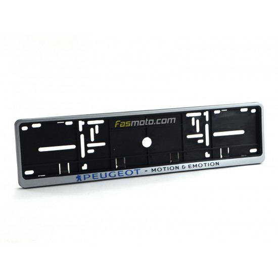 Peugeot Motion & Emotion Single Row 530mm Vehicle Registration License Plate Frame (Silver) Peugeot Motion & Emotion Single Row 530mm Vehicle Registration License Plate Frame (Silver)