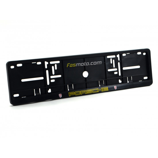 Porsche Single Row 530mm Vehicle Registration License Plate Frame (Black)