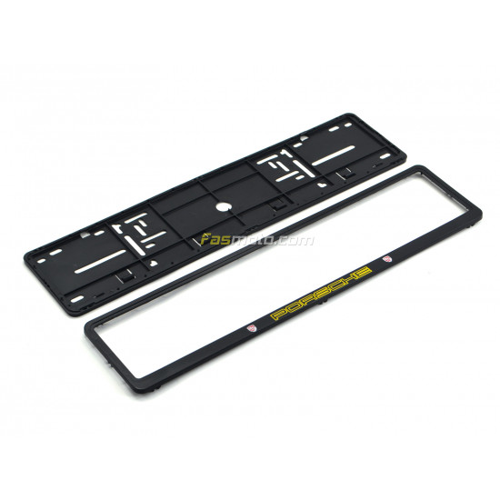 Porsche Single Row 530mm Vehicle Registration License Plate Frame (Black)