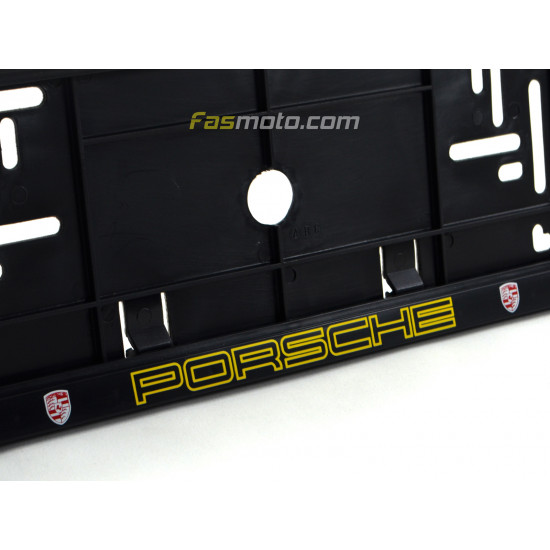 Porsche Single Row 530mm Vehicle Registration License Plate Frame (Black)