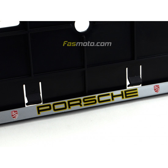 Porsche Double Row 335mm Vehicle Registration License Plate Frame (Silver) Porsche Double Row 335mm Vehicle Registration License Plate Frame (Silver)