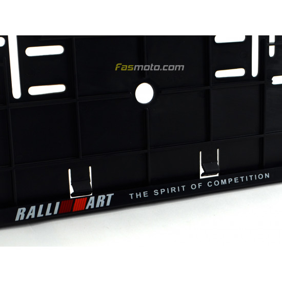 RALLIART The Spirit of Competition Double Row 335mm Vehicle Registration License Plate Frame (Black)