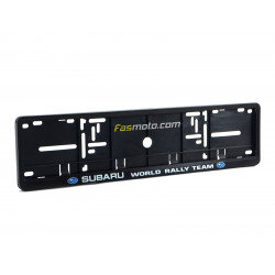 Subaru World Rally Team Single Row 530mm Vehicle Registration License Plate Frame (Black)