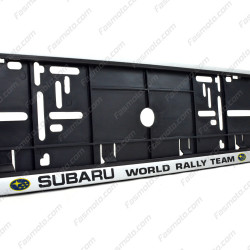 Subaru World Rally Team Single Row 530mm Vehicle Registration License Plate Frame (Silver)