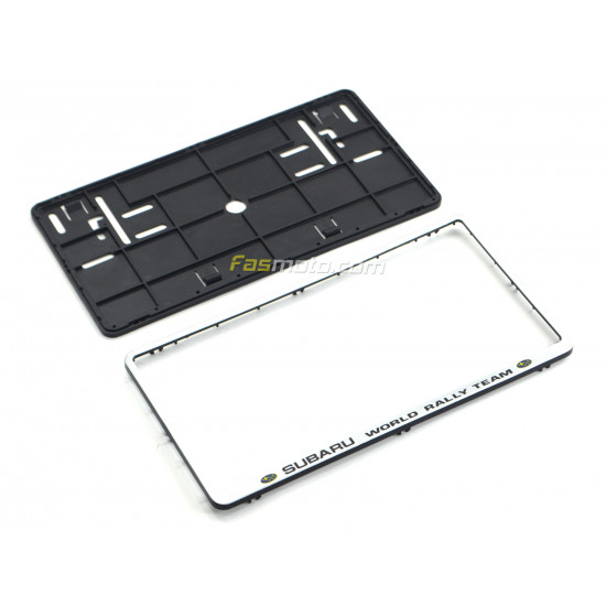 Subaru World Rally Team Double Row 335mm Vehicle Registration License Plate Frame (Silver) Subaru World Rally Team Double Row 335mm Vehicle Registration License Plate Frame (Silver)