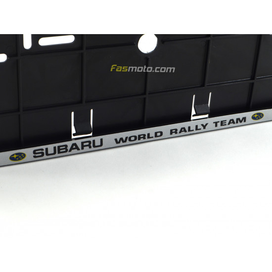 Subaru World Rally Team Double Row 335mm Vehicle Registration License Plate Frame (Silver) Subaru World Rally Team Double Row 335mm Vehicle Registration License Plate Frame (Silver)