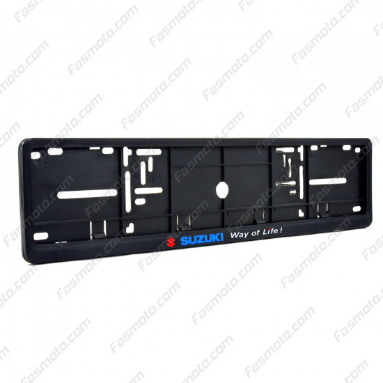 Suzuki Way of Life Single Row 530mm Vehicle Registration License Plate Frame (Black)