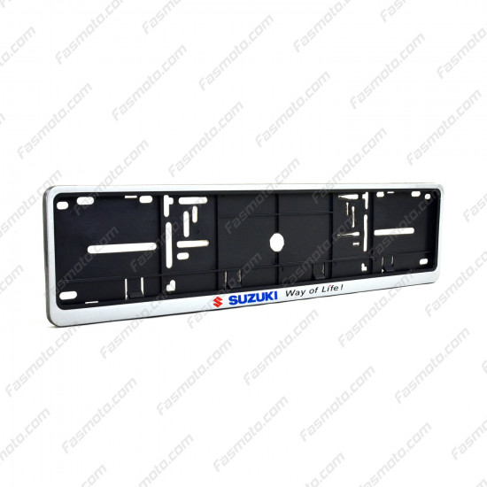 Suzuki Way of Life Single Row 530mm Vehicle Registration License Plate Frame (Silver)