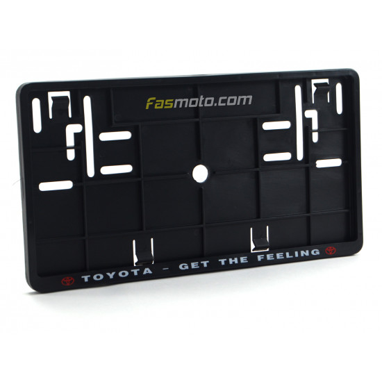 Toyota Get the Feeling Double Row 335mm Vehicle Registration License Plate Frame (Black) Toyota Get the Feeling Double Row 335mm Vehicle Registration License Plate Frame (Black)