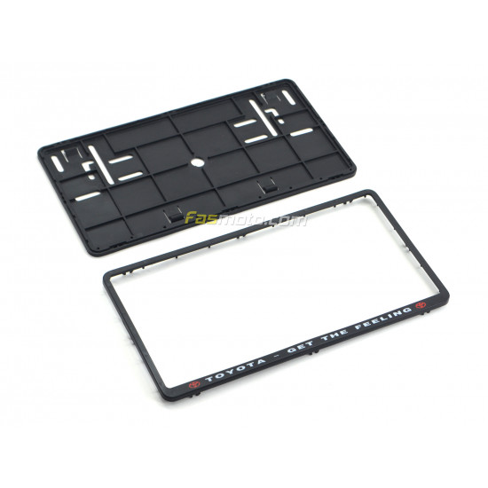 Toyota Get the Feeling Double Row 335mm Vehicle Registration License Plate Frame (Black) Toyota Get the Feeling Double Row 335mm Vehicle Registration License Plate Frame (Black)