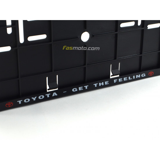 Toyota Get the Feeling Double Row 335mm Vehicle Registration License Plate Frame (Black)