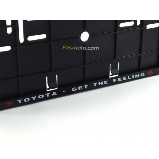 Toyota Get the Feeling Double Row 335mm Vehicle Registration License Plate Frame (Black) Toyota Get the Feeling Double Row 335mm Vehicle Registration License Plate Frame (Black)