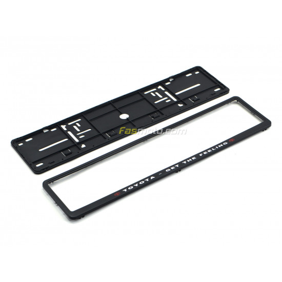 Toyota Get the Feeling Single Row 530mm Vehicle Registration License Plate Frame (Black)