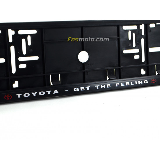 Toyota Get the Feeling Single Row 530mm Vehicle Registration License Plate Frame (Black)