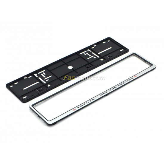 Toyota Get the Feeling Single Row 530mm Vehicle Registration License Plate Frame (Silver)