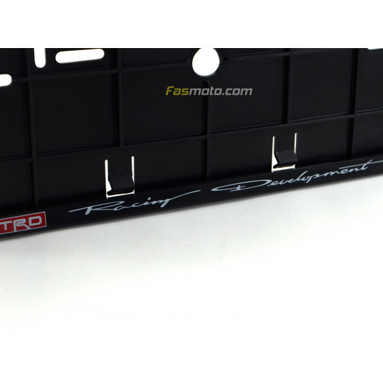 Toyota TRD Racing Development Double Row 335mm Vehicle Registration License Plate Frame (Black)