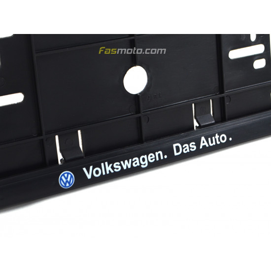 Volkswagen Das Auto Single Row 530mm Vehicle Registration License Plate Frame (Black)