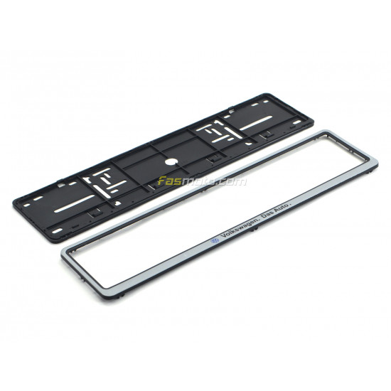 Volkswagen Das Auto Single Row 530mm Vehicle Registration License Plate Frame (Silver) Volkswagen Das Auto Single Row 530mm Vehicle Registration License Plate Frame (Silver)