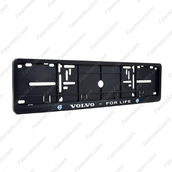 Volvo For Life Single Row 530mm Vehicle Registration License Plate Frame (Black)