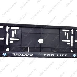 Volvo For Life Single Row 530mm Vehicle Registration License Plate Frame (Black)