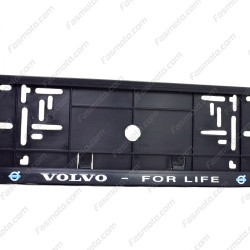 Volvo For Life Single Row 530mm Vehicle Registration License Plate Frame (Black)