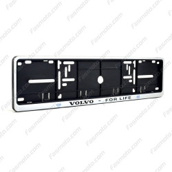 Volvo For Life Single Row 530mm Vehicle Registration License Plate Frame (Silver)