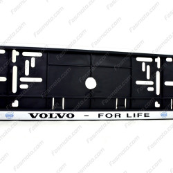 Volvo For Life Single Row 530mm Vehicle Registration License Plate Frame (Silver)