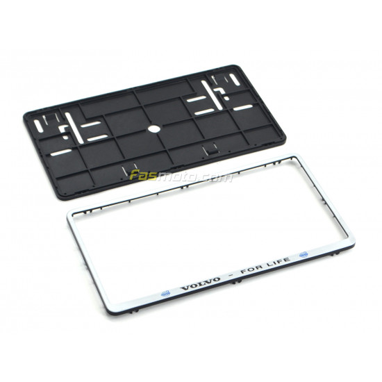 Volvo For Life Double Row 335mm Vehicle Registration License Plate Frame (Silver) Volvo For Life Double Row 335mm Vehicle Registration License Plate Frame (Silver)