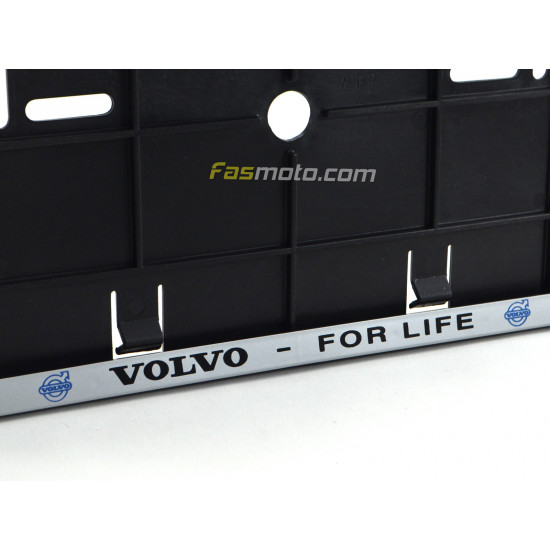 Volvo For Life Double Row 335mm Vehicle Registration License Plate Frame (Silver) Volvo For Life Double Row 335mm Vehicle Registration License Plate Frame (Silver)