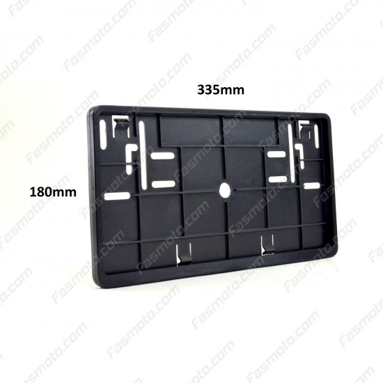 Plain Black Double Row 335mm Vehicle Registration License Plate Frame