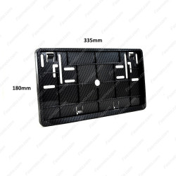 Faux Carbon-Fiber Double Row 335mm Vehicle Registration License Plate Frame