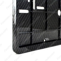 Faux Carbon-Fiber Double Row 335mm Vehicle Registration License Plate Frame