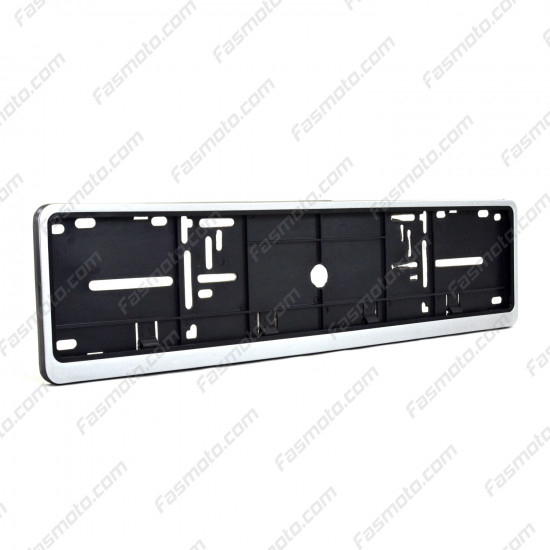 Plain Silver Single Row 530mm Vehicle Registration License Plate Frame