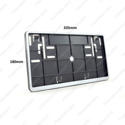 Plain Silver Double Row 335mm Vehicle Registration License Plate Frame
